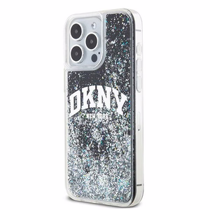 DKNY suojakuori iPhone 15 Pro Max 6,7' DKHCP15XLBNAEK musta HC nestemäiset kimalteet kaarilogolla
