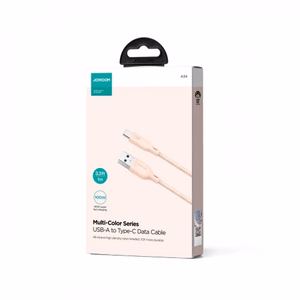 Joyroom Multi-Color Series S-A34 USB-A / USB-C Kaapeli 100W 1 m - vaaleanpunainen