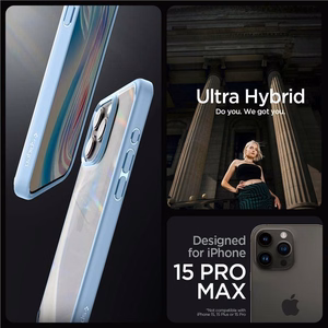 Spigen Crystal Hybrid Suojakuori iPhone 15 Pro Max:lle - Kirkas Sininen