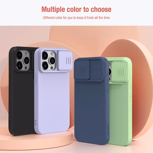 Nillkin CamShield Silky Silikonikotelo iPhone 15 Plus (musta)