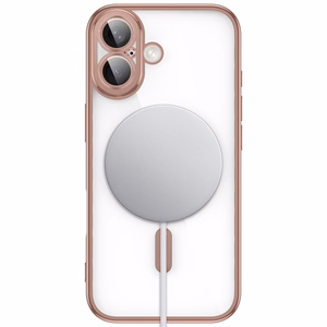 Tech-Protect MagFlex -suojakuori iPhone 17 -mallille, läpinäkyvä vaaleanpunainen