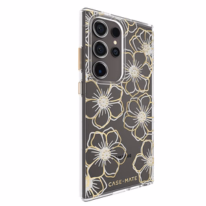 Case-Mate Floral Gems suojakuori Samsung Galaxy S24 Ultra -laitteelle, kullanvärinen