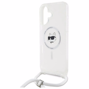 Karl Lagerfeld IML Choupette Head & Cord MagSafe suojakuori iPhone 16:lle - läpinäkyvä
