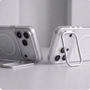Tech-Protect MagStand MagSafe CC suojakuori malleille iPhone 18 Pro / 17 Pro, läpinäkyvä