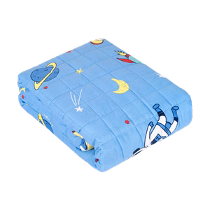 PREMIUM-puuvillainen lasten painopeitto, 100 x 150 cm, 3 kg, avaruuskuvio