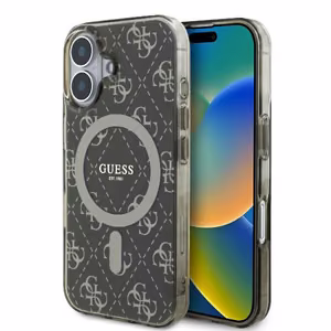 Guess IML 4G Background MagSafe Suojakuori iPhone 16 Plus:lle - ruskea