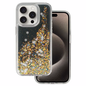 Snowflake Series Suojakuori iPhone 15 Plus:lle musta
