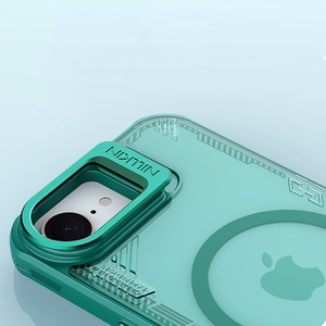 Nillkin Iceblade Prop Magneettinen Suojakuori jalustalla iPhone 16e / 17e:lle - vihreä