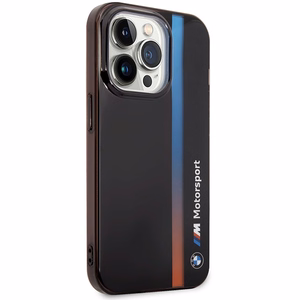 BMW BMHCP14L22HVGV Suojakuori iPhone 14 Pro 6.1" musta/musta IML Tricolor Stripe