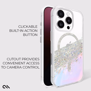 Case-Mate Karat Soap Bubble MagSafe suojakuori iPhone 16 Pro -laitteelle, helmiäishohtoinen