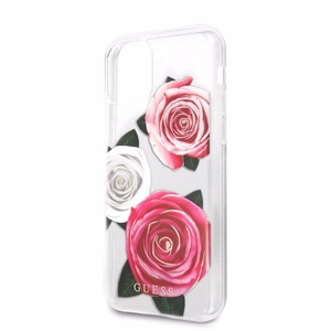 Guess GUHCN58ROSTRT iPhone 11 Pro läpinäkyvä kovakuori Flower Desire Pink & White Rose