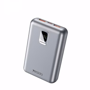 YESIDO Varavirtalähde YP47 20000mAh 22,5W + PD 20W LED Hopeinen