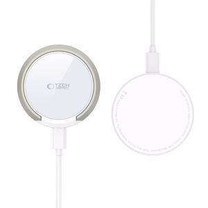 Tech-Protect QI15W-A33 Inductive Charger with MagSafe and Stand with USB-A / USB-C Cable - White