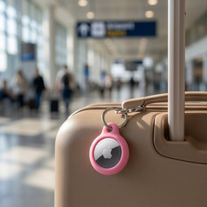 Tech-Protect Rough -suojakuori mallille Apple AirTag 1/2 – vaaleanpunainen