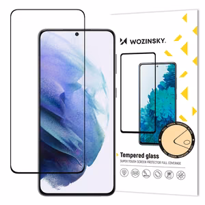 Näytönsuojalasi "Wozinsky 5D Full Glue" Samsung G991 S21 5G:lle, suojakuoren kanssa yhteensopiva, musta