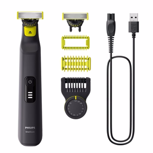 Philips OneBlade Pro 360 QP6542/15 – märkä- ja kuivakäyttöinen kasvo- ja vartalotrimmeri, käyttöaika 90 min, litiumioniakku, musta