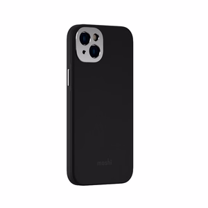 Moshi Napa suojakuori iPhone 14 Plus -laitteelle, MagSafe-yhteensopiva, vegaaninahkainen, Midnight Black -värinen