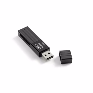XO DK05A 2-in-1 USB 2.0 -kortinlukija, musta