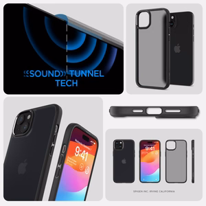 Spigen Ultra Hybrid suojakuori laitteelle iPhone 15 6.1", huurrettu musta