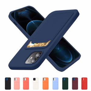 Korttikotelo Silikoni Lompakko Lompakko korttipaikalla Asiakirjat iPhone 12 Pro Max punainen