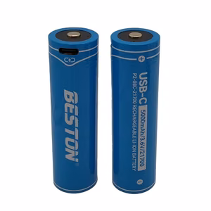 Ladattava 21700-akku USB-C-portilla, 3.6V, 5000mAh, Li-Ion, 2 kpl