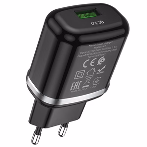 Phone charger Hoco USB A QC3.0 3A 18W N3 black
