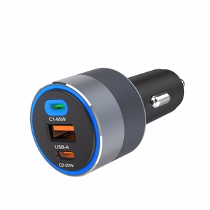 Autolaturi Forcell F-Energy Alu 2 x USB C + USB A QC4.0 PD SFC2.0 3A 85W harmaa
