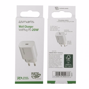 Verkkolaturi (ilman kaapelia) VoltPlug PD 20W, valkoinen