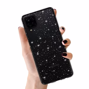 Crystal Glitter Suojakuori Samsung Galaxy A12 hopeinen
