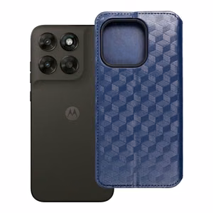 Läppäkotelo Motorola G67 / G77 Cubic Book, sininen