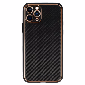 TEL PROTECT Nahkainen Carbon Suojakuori iPhone 11 Pro:lle musta