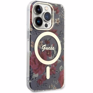 Guess GUHMP14LHCFWSA iPhone 14 Pro 6.1 vihreä/khaki suojakuori Flower MagSafe