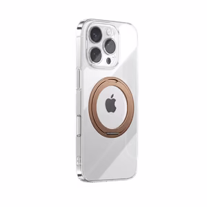Joyroom JR-16JL6 iPhone 16 Pro Ultra-Thin MagSafe Compatible Case with 360° Ring Stand - Gold