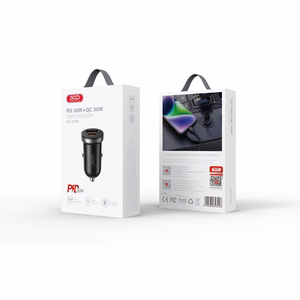 XO auton laturi CC56 PD 30W QC 1x USB 1x USB-C musta