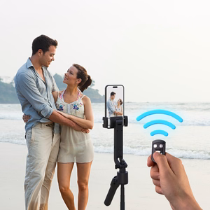 Wozinsky WST-360YS selfiekeppi kolmijalkatoiminnolla, 360° AI-automaattisella kasvojenseurannalla ja eleohjauksella - musta