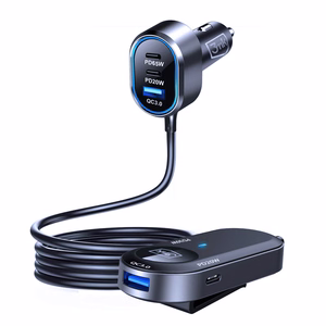 3mk Double -autolaturi, 135 W, PD/QC/PPS, USB 2A4C, musta/harmaa
