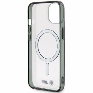 BMW Silver Ring MagSafe iPhone 15 suojakuori - läpinäkyvä