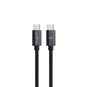 Maxlife MXUC-12 Kaapeli USB-C - USB-C 2,0 m 100W musta