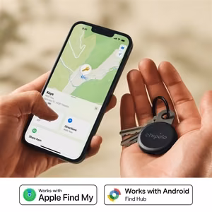 Chipolo LOOP – Rechargeable Bluetooth Tracker with Silicone Loop for iOS & Android, Charcoal