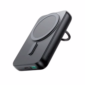 Langaton tehopankki 10000mAh Joyroom JR-W050 20W MagSafe renkaalla ja jalustalla - musta