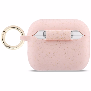 Guess Silicone Glitter Ring Suojakuori AirPods Pro 3:lle vaaleanpunainen