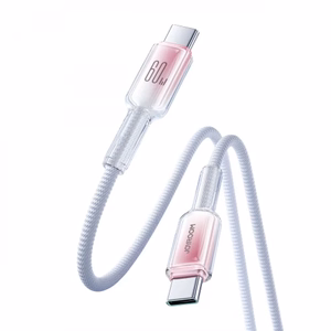 Joyroom S-A42 Crystal-Clear Series 60W USB-C - USB-C -kaapeli 1,2 m - valkoinen