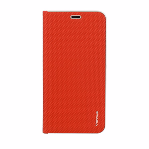 Vennus Book CARBON Suojakuori kehyksellä iPhone 12 Pro Maxille punainen