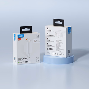 Rock Wall charger Ice2Cube GaN - USB + 2xType C - PD 65W 3A white