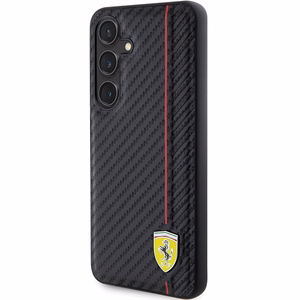 Ferrari Carbon Printed Line suojakuori Samsung Galaxy S24+:lle - musta