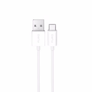 Puro TPE 10W USB-A - USB-C kaapeli 3m - Valkoinen