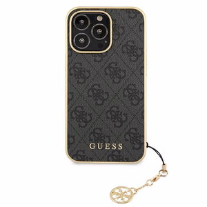 Guess GUHCP13XGF4GGR iPhone 13 Pro Max 6.7" harmaa/harmaa kovakotelo 4G Charms kokoelma