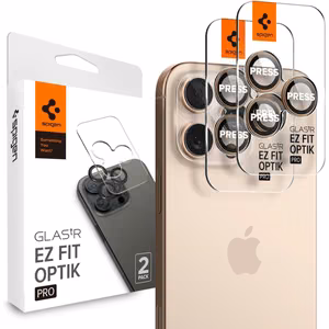 Spigen Optik Pro GLAS.TR EZ FIT kameransuoja 2 kpl iPhone 16 Pro / Pro Max:lle - ruskea