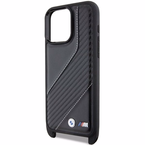 BMW M Edition Carbon Stripe & Strap Suojakuori iPhone 15 Pro:lle - musta