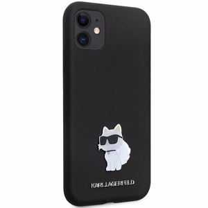 Karl Lagerfeld KLHCN61SMHCNPK Suojakuori iPhone 11 / Xr:lle - musta Silikoninen C Metal Pin